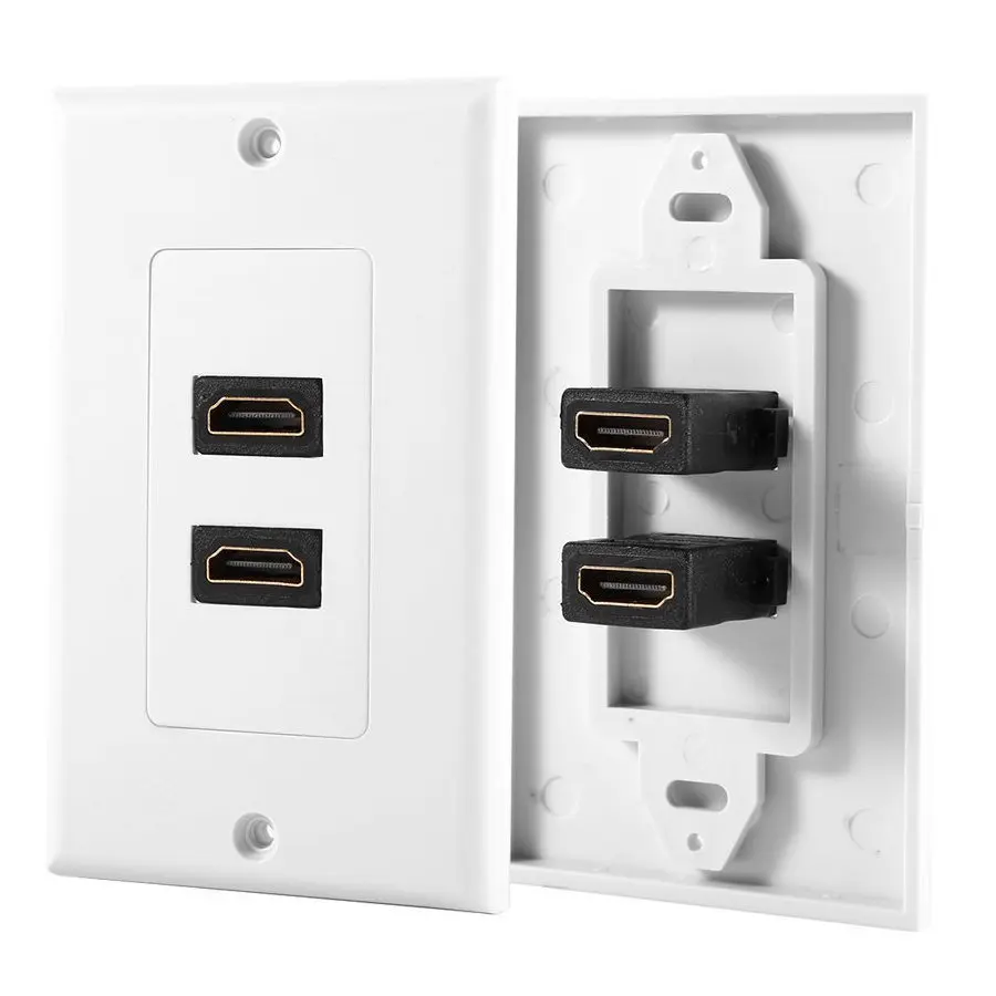 HDMI 2 ports настенная Лицевая панель розетка 1080p крышка муфта Горячая|Электрические