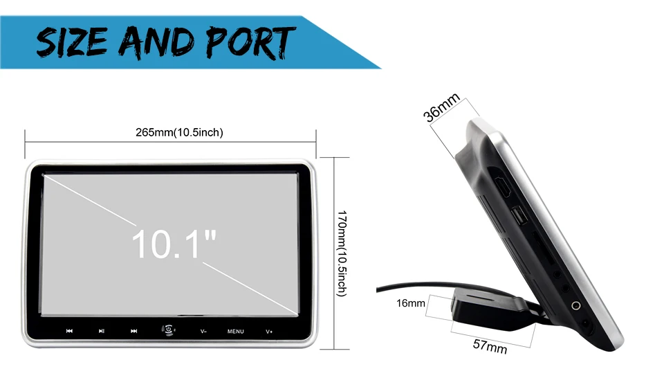 2 шт. 10,1 дюймов Автомобильный подголовник монитор dvd-плеер 1024x600 экран сенсорная кнопка игры пульт дистанционного управления HDMI IR AV FM USB универсальный