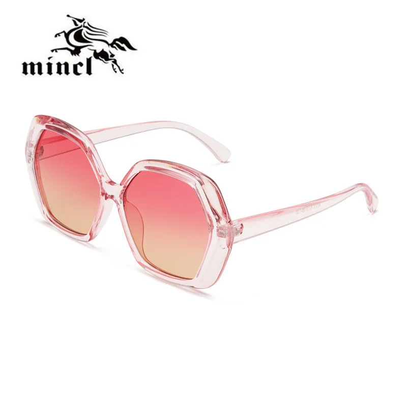 MINCL Metal Polygon Square Men Sunglasses New Fashion Brand Super Light Women Sun Glasses Alloy Vintage Gradient Shades NX
