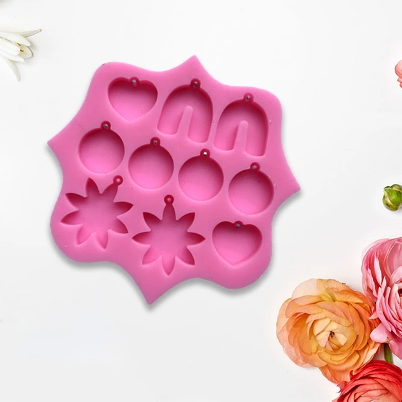 1Pc Heart-shaped Earring Combination Earrings Mold Serving Board Silicone Home Decoration Suitable for Women | Украшения и