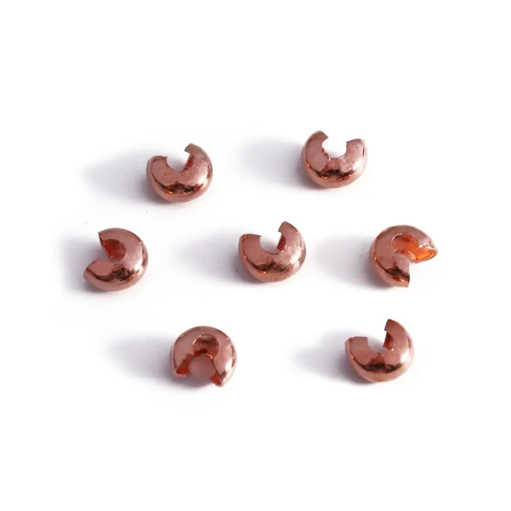 rose gold 100 шт./лот серебряные медные круглые крышки обжимной Конец Бусины диаметром 3 4 5 мм ограничитель бусины для DIY фурнитура для изготовления ювелирных изделий - Цвет: rose gold