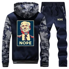 *#Best Price NOPE Trump Thick Hoodies Liberal Democrat Mens Sweatshirt+Pants 2 Piece Sets Political Resistance Jacket Men Winter Warm Suit *#Best Price NOPE Trump Thick Hoodies Liberal Democrat Mens Sweatshirt+Pants 2 Piece Sets Political Resistance Jacket Men Winter Warm Suit
