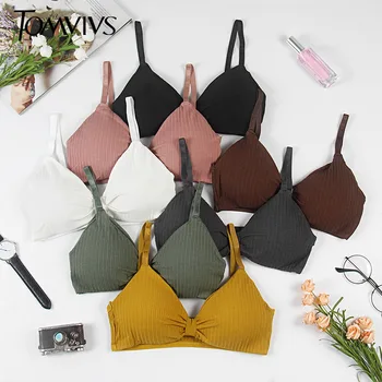 

TOMVIVS Cotton 2020 New Seamless Sexy Bras Women Fashion Push Up Bra Wire Free Lingerie 3/4 Cup Cotton Underwear Brassiere B0144