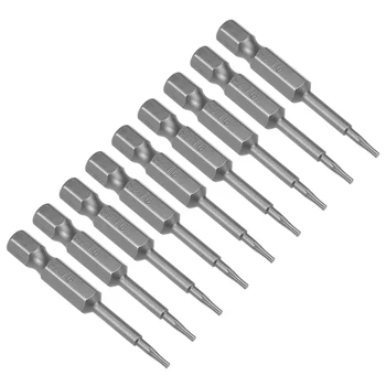 

uxcell 10pcs 50mm 1/4" Hex Shank T6 Magnetic Torx Head Screwdriver Bits S2 Alloy Steel