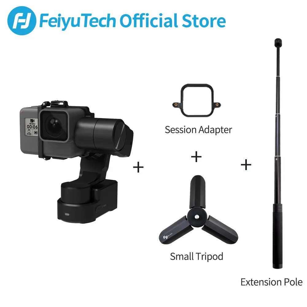 WG2X with pole FeiyuTech WG2X брызгозащищенная экшн-камера стабилизатор 3D переносной и монтируемый карданный штатив для sony RX0 GoPro Hero 7 6 5 - Цвет: WG2X with pole