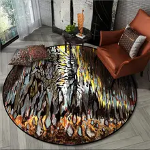Ковер для гостиной, художественный абстрактный камень, картина маслом, темно-коричневый круглый ковер 40 см X 60 см, ковер для спальни, полиэстер