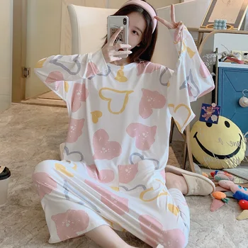 

Women night dress long sleeve nightshirt cotton blend home clothes spring autumn nightgowns loose nightdress M-XL