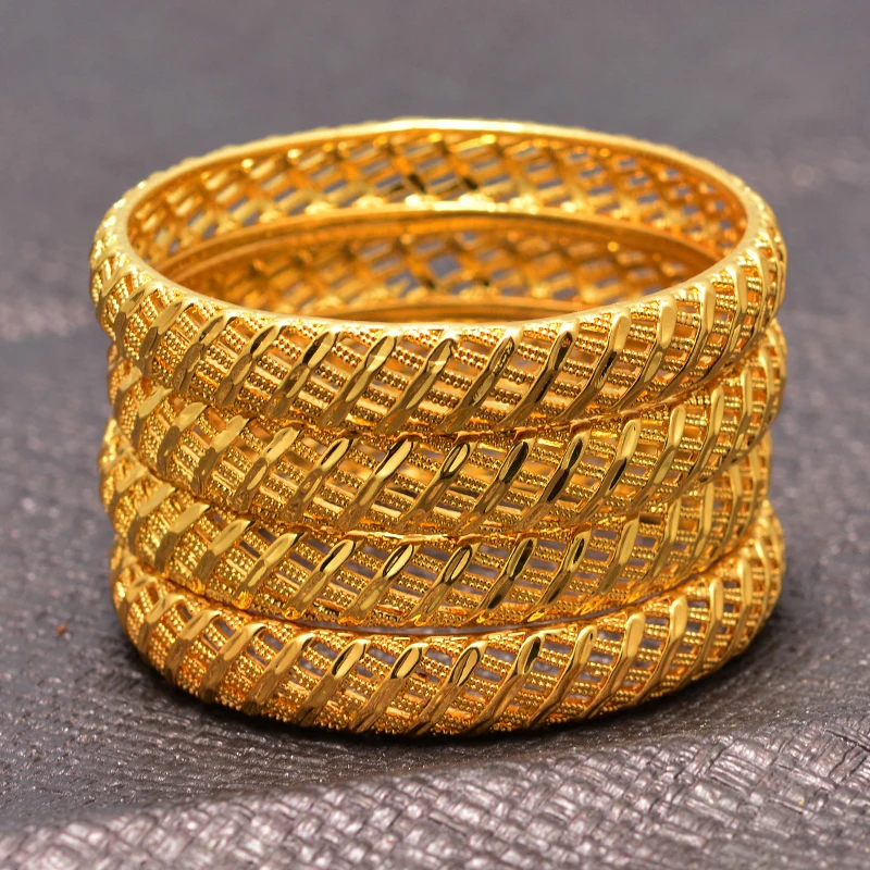4pcs Dubai Arab Gold Color Ethnic Bracelet&bangles For Baby Child Islam