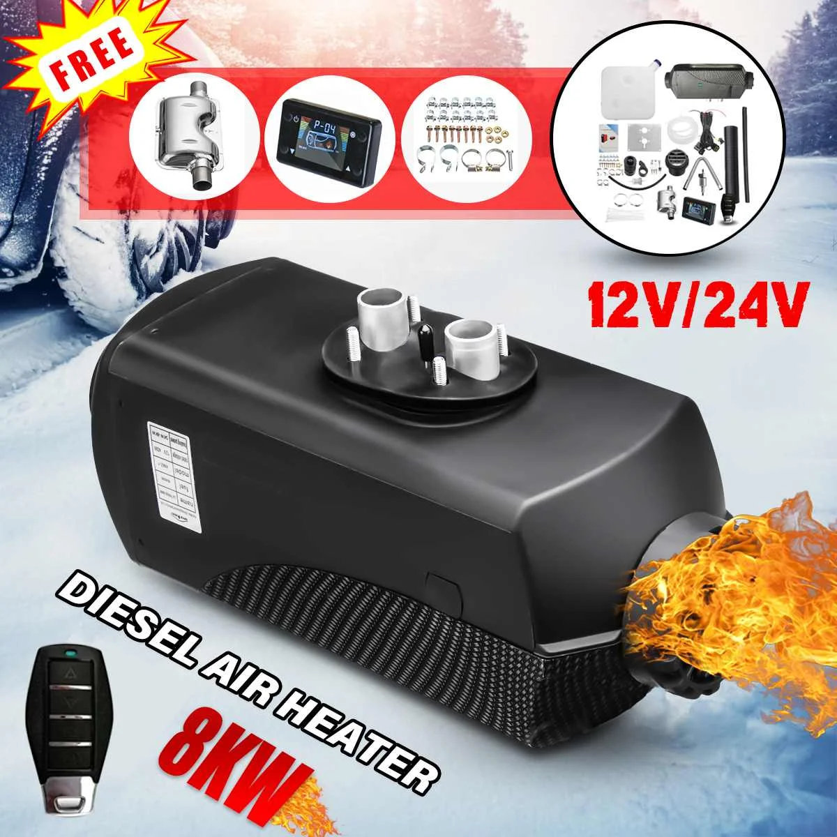 12V/24V 8000W 8KW ЖК-дисплей монитор воздушного дизельного топлива нагреватель обогревателя автомобиля с глушителем + дальний для RV двигатель дома... 12V/24V 8000W 8KW ЖК-дисплей монитор воздушного дизельного топлива нагреватель обогревателя автомобиля с глушителем + дальний для RV двигатель дома...