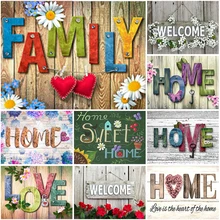 

5D Diamond Painting Text Welcome Cross Stitch Full Square Resin Diamond Embroidery Landscape Mosaic Rhinestone Home Decoration