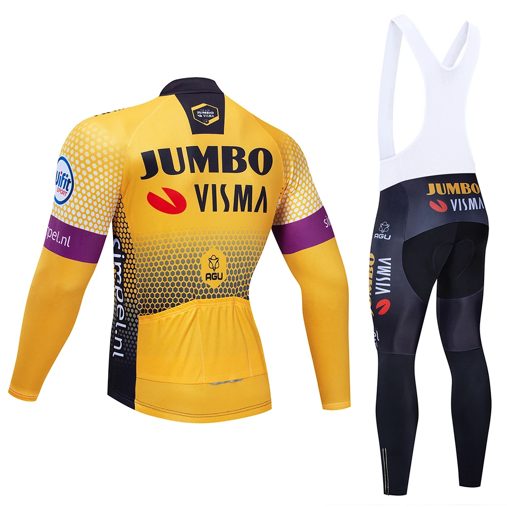 Pro team JUMBO LOTTO Велоспорт Джерси набор весна и осень мужская быстросохнущая гоночная Спортивная одежда для велоспорта на открытом воздухе