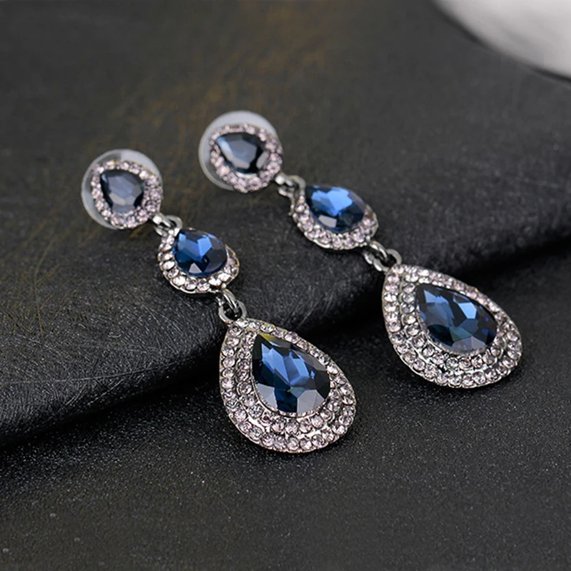 TREAZY Luxury Champagne Crystal Earrings Gold Color Jewelry Fashion Female Bricons Wedding Long Big Drop Earrings For Women dangle earrings drop earrings long earrings golden earrings crystal earrings