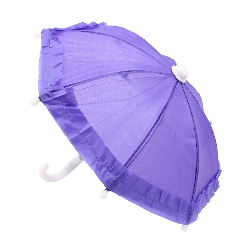 Высококачественные Аксессуары для кукол унисекс, милый мини-зонтик для кукол, 22 см, дождевик с кружевом, подходит для куклы - Цвет: purple