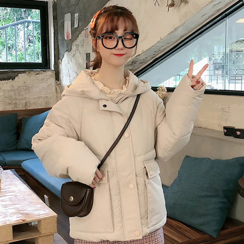 

Photo Shoot 2019 Autumn And Winter New Style Slim Fit down Jacket Cotton-padded Clothes Women's Casual Students Coat Short-heigh