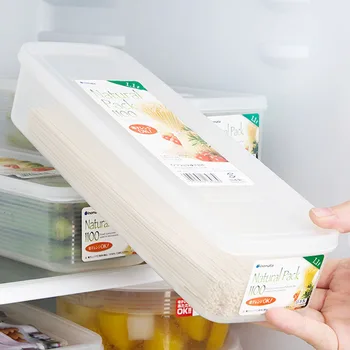 

Transparent Food Storage Box Plastic Container Kitchen Storage Refrigerator Crisper Organizer Boxes Rectangular Noodle Box