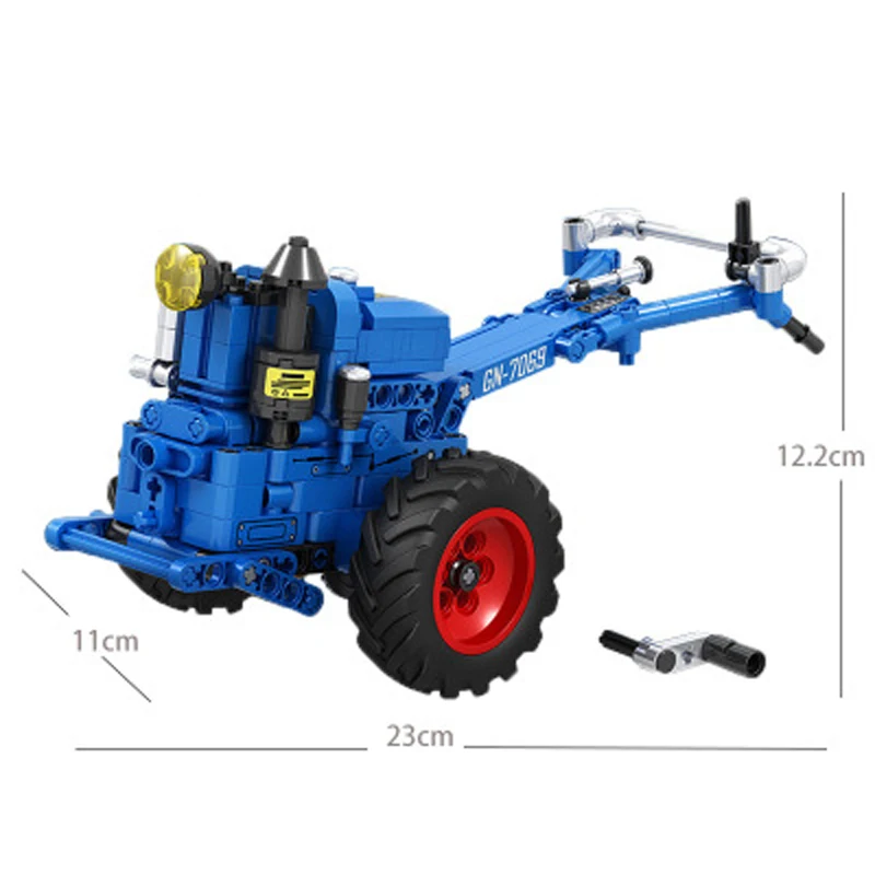 New science and technology machinery series 7069 walking tractor small particles children assembled