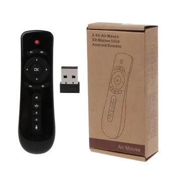 

Fly Air Mouse T2 Remote Control Wireless With Microphone Mic Voice Search 3D Gyro Motion Stick for Android Smart TV Box PC