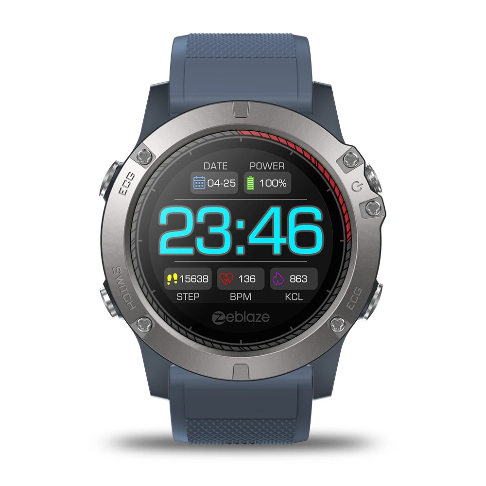Zeblaze VIBE 3 Pro Полный Круглый пульсометр умные спортивные часы светодиодный шагомер с подсветкой 5ATM водонепроницаемые умные часы