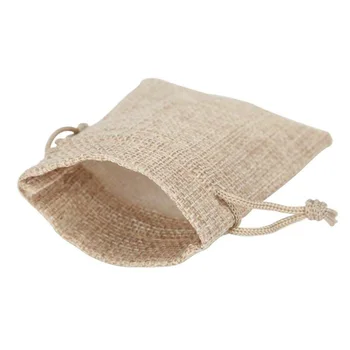 

Small Burlap Linen Jute Sack Jewelry Pouch Drawstring Wedding Gift Mini Bags Burlap Bags 2020 New Arrival