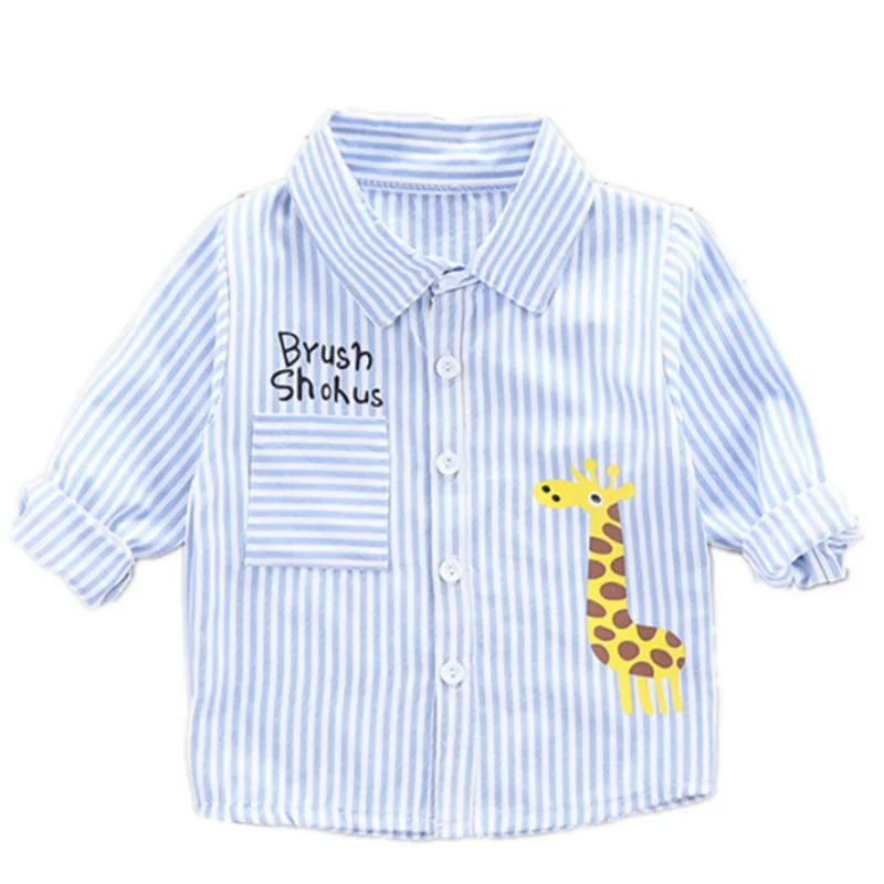

2019 new baby boys shirt fashion long sleeve shirt cotton plaid shirt spring and autumn cartoon deer shirt quality boys shirts