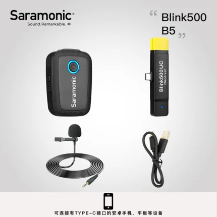 Микрофон беспроводной Saramonic Blink 500 серии B1 B2 B5 B6 2,4 ГГц двухканальная микрофонная система с Lavalier Blink500 VS RODE GO - Цвет: Blink500 B5