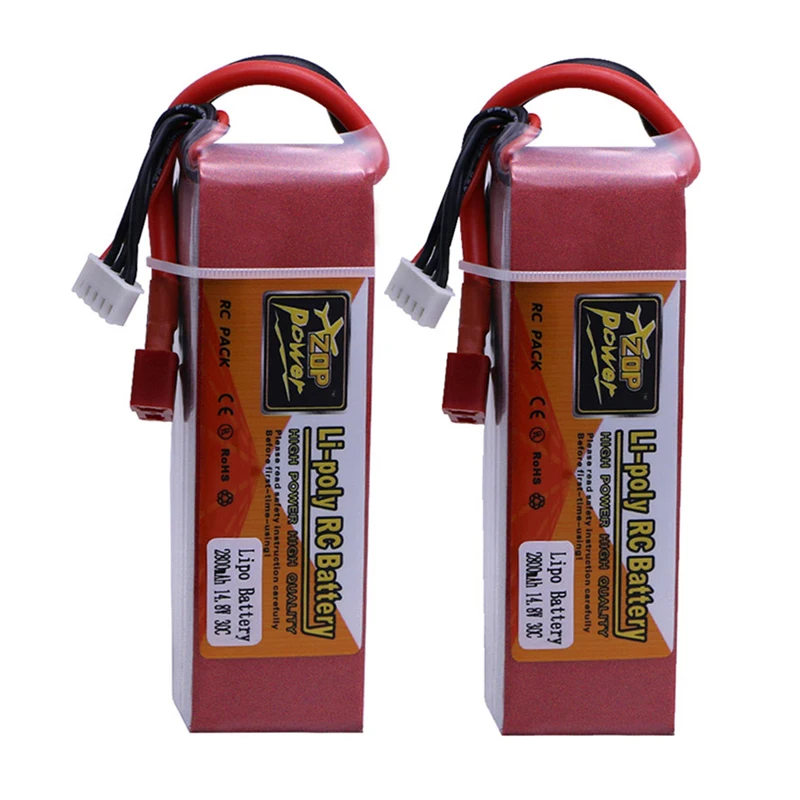 

2pcs Rc Lipo Battery 14.8v 4s 2800mah 30C For Aircraft Quadcopter Helicopter Airplane Drones Li-ion Batteries