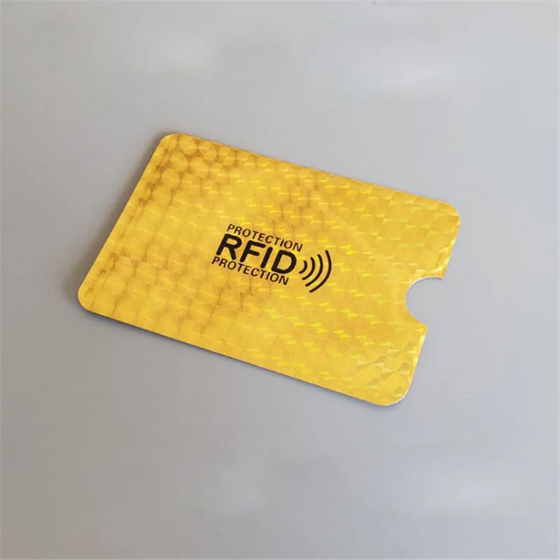 

5PCS Reflective Anti Theft RFID Credit Card Protector Blocking Cardholder Sleeve Gold Case Covers Protection Bank Card Case