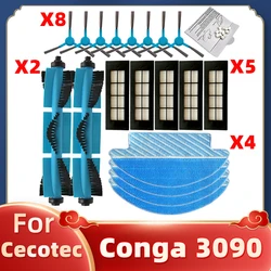Cepillo lateral principal para Cecotec Conga 3090, repuestos de aspiradora robótica, filtro Hepa, paños de fregona, repuestos, accesorios