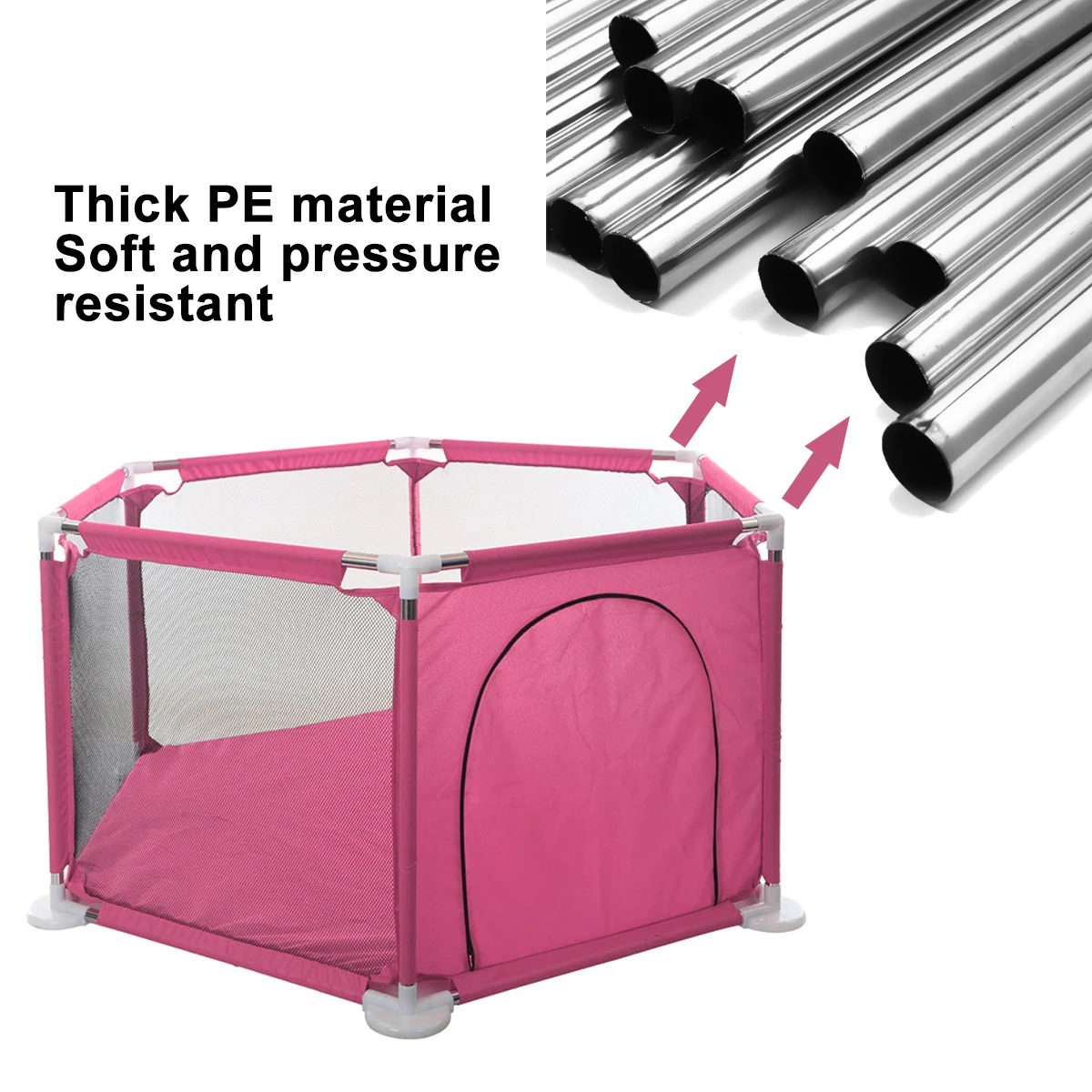 Baby Playpen Fence 6 Panel Safety Barrier Children Playpen Game Tent Barrier US