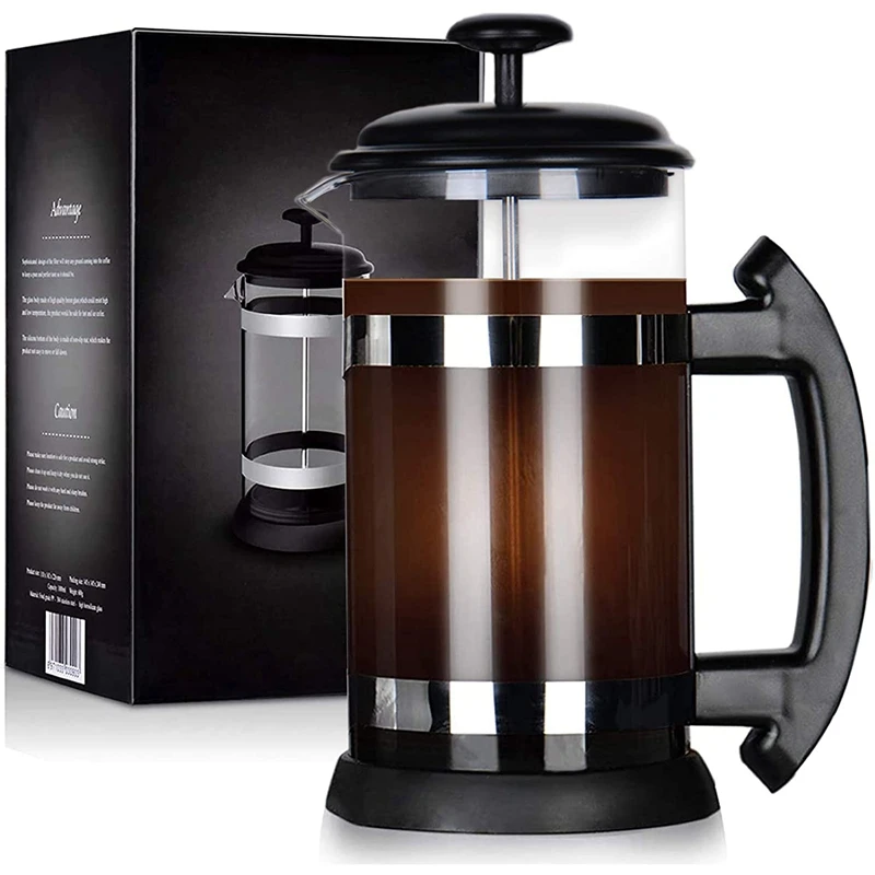 French Press Coffee Maker 34 Oz, Coffee Presses Tea Makers with Borosilicate Glass Cold and Hot
