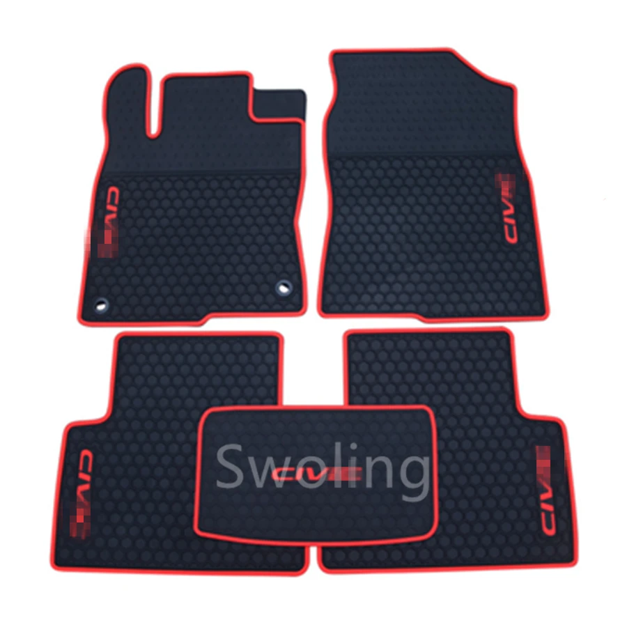 

SJ Custom Fit ALL Weather Car Floor Mats Front & Rear FloorLiner Auto Foot Pads Anti-slip Carpet For HONDA CIVIC 2016 2017 18 19