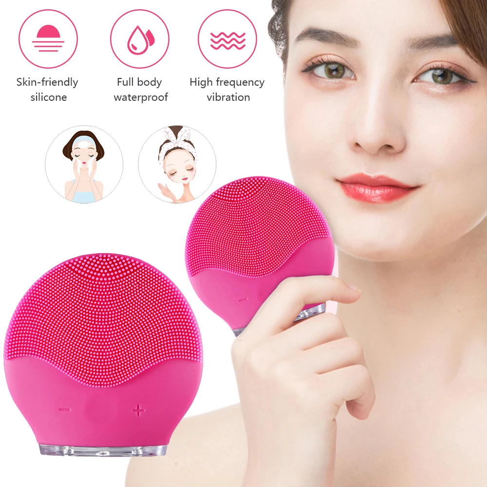 Ultrasonic Electric Facial Cleansing Brush Washing Vibration Skin Pore Cleaner Massage Deep Cleaning USB Rechargeable | Красота и