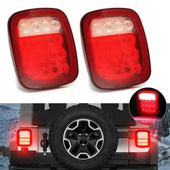 

2 Pcs Square Stop Turn Tail Backup 16LED Marker Light for Jeep Wrangler JK TJ CJ YJ