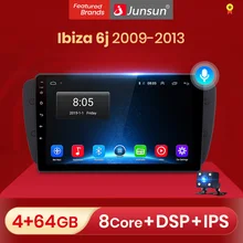 Junsun V1 Android 10.0 Ai Voice Radio Coche con Pantalla para Seat Ibiza 6j 2009 2010 2011 2012 2013 con funciones GPS de Navegación, Mandos de Volante No es Autoradio de 2 DIN