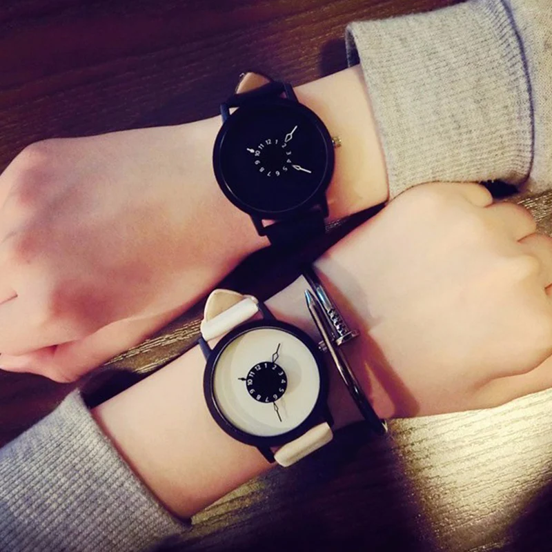 Hot Creative Watch Unique Dial Design Lover's Watch Fashion Casual Women Men Quartz-watch Minimalist watch Leather Wristwatches Hot Creative Watch Unique Dial Design Lover's Watch Fashion Casual Women Men Quartz-watch Minimalist watch Leather Wristwatches