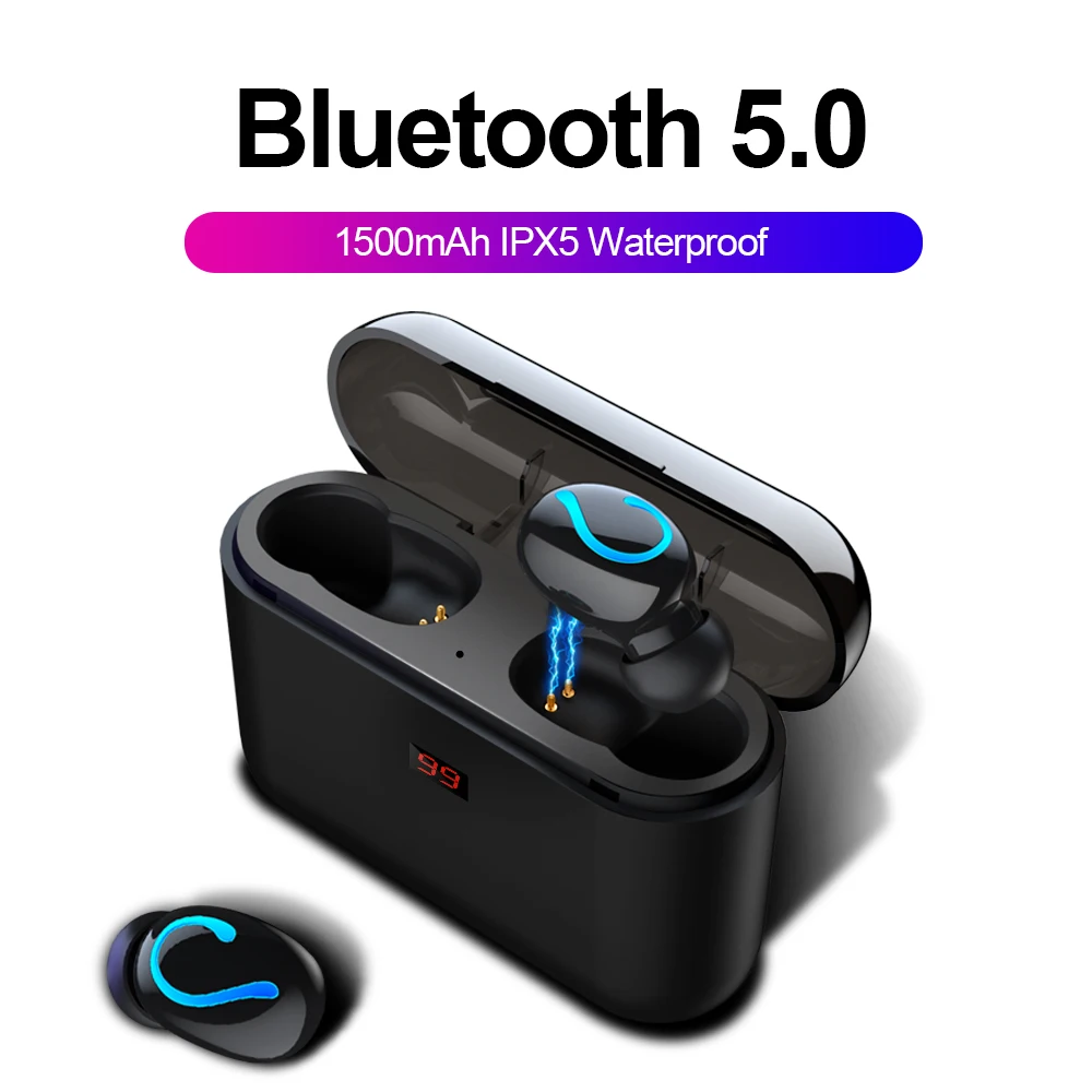 Miglior ALWUP Bluetooth 5.0 Auricolari TWS Cuffie Senza Fili Blutooth Auricolare Vero Stereo senza fili Auricolari Della Cuffia di Sport HBQ Q32