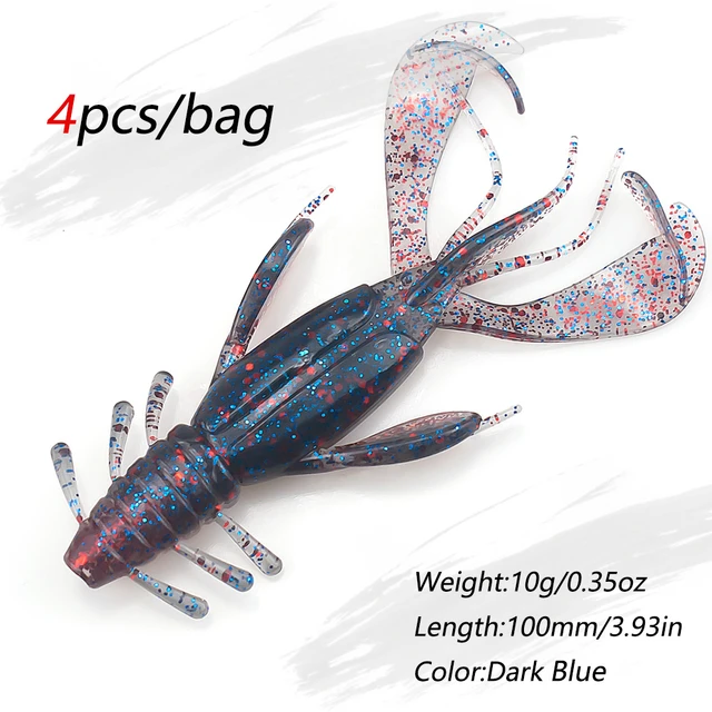 4pcs/bag Soft Lures 100mm Jigging Lures Silicone Worm Soft Fishing