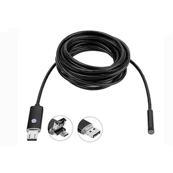 

2M 7mm Endoscope Camera Flexible IP67 Waterproof Inspection Auto Repair Borescope Camera for Android PC Notebook 6LED Adjustable