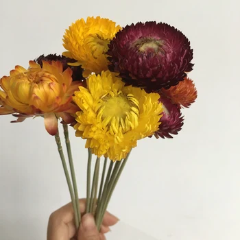 

18pcs/26cm Dried Flowers,Handmade Chrysanthemum Branch DIY Wedding Home Room Cabinet Display Floral Decor, Valentine's Day Gift