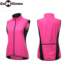 Женская Спортивная одежда для улицы, ветронепроницаемый жилет для велоспорта без рукавов, велосипедные майки, штормовка, водонепроницаемая велосипедная розовая Светоотражающая жилетка