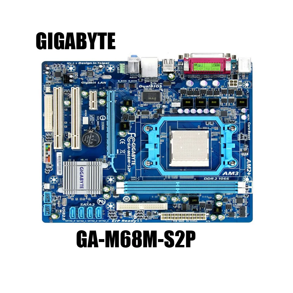 Материнская плата GIGABYTE GA M68M S2P 630A Socket AM2/AM2 + AM3 для Phenom II Athlon Sempron 100 DDR2 8G|Материнские