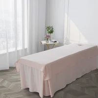 Corduroy Solid Bed Sheet for Beauty Salon, Massage Table Cover, SPA Table Cover, With/No Hole, King, Queen Size, 1Pc 1
