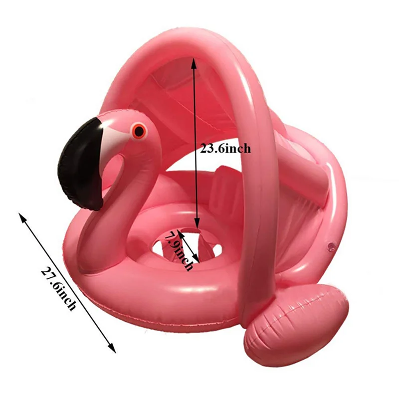 Baby-Float-Inflatable-Flamingo-Swimming-Seat-Ring-With-Sun-Shade-Swim-Circle-Arm-Rings-Kids-Pool (2)