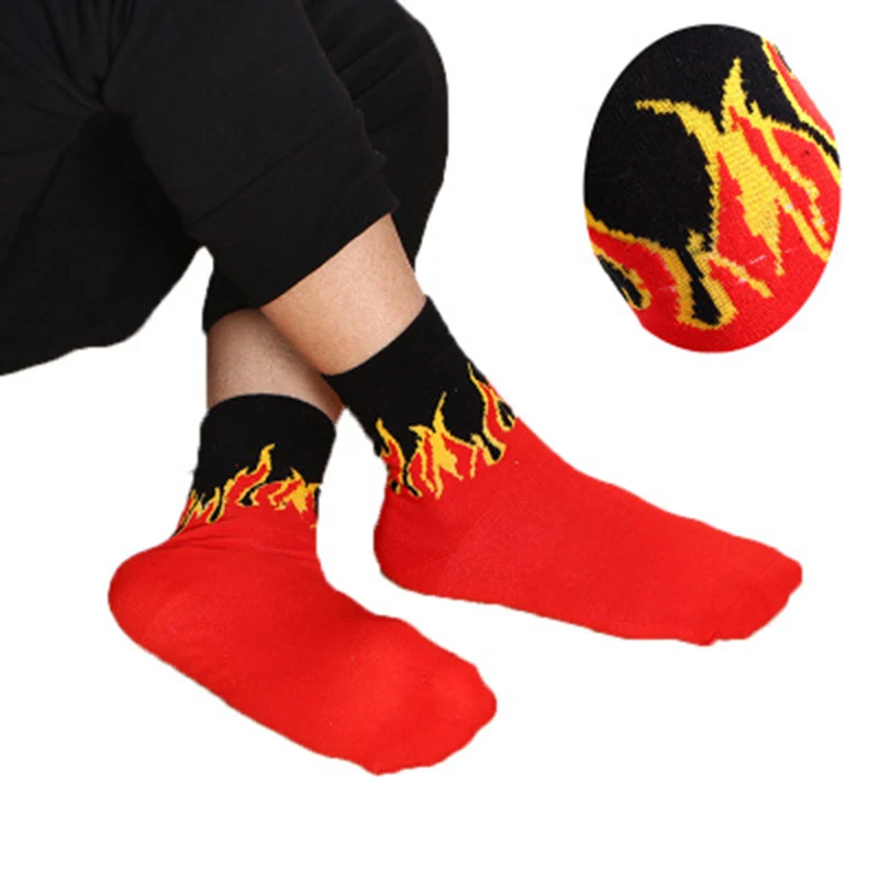 CXZD, мужские Модные носки в стиле хип-хоп, хит, цвет на огне, носки для команды, красный огонь, фонарь, горячий, теплый, Уличный Скейтборд, длинные хлопковые носки