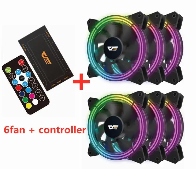 Aigo darkFlash CF11 RGB вентилятор чехол для компьютера PC Вентилятор охлаждения светодиодный 120 мм тихий+ ИК пульт дистанционного управления кулер для компьютера 3 P-5 v AURA SYNC Вентилятор охлаждения - Цвет лезвия: 6fans and IR Remote