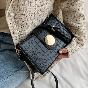 

Retro Fashion Female Stone pattern Square bag 2019 New Quality Leather Women's Designer Handbag Leisure Shoulder Messenger Bag