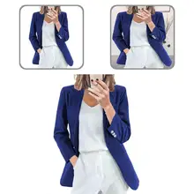 Blazer de oficina Popular para mujer, Blazer de un solo botón con solapa elegante