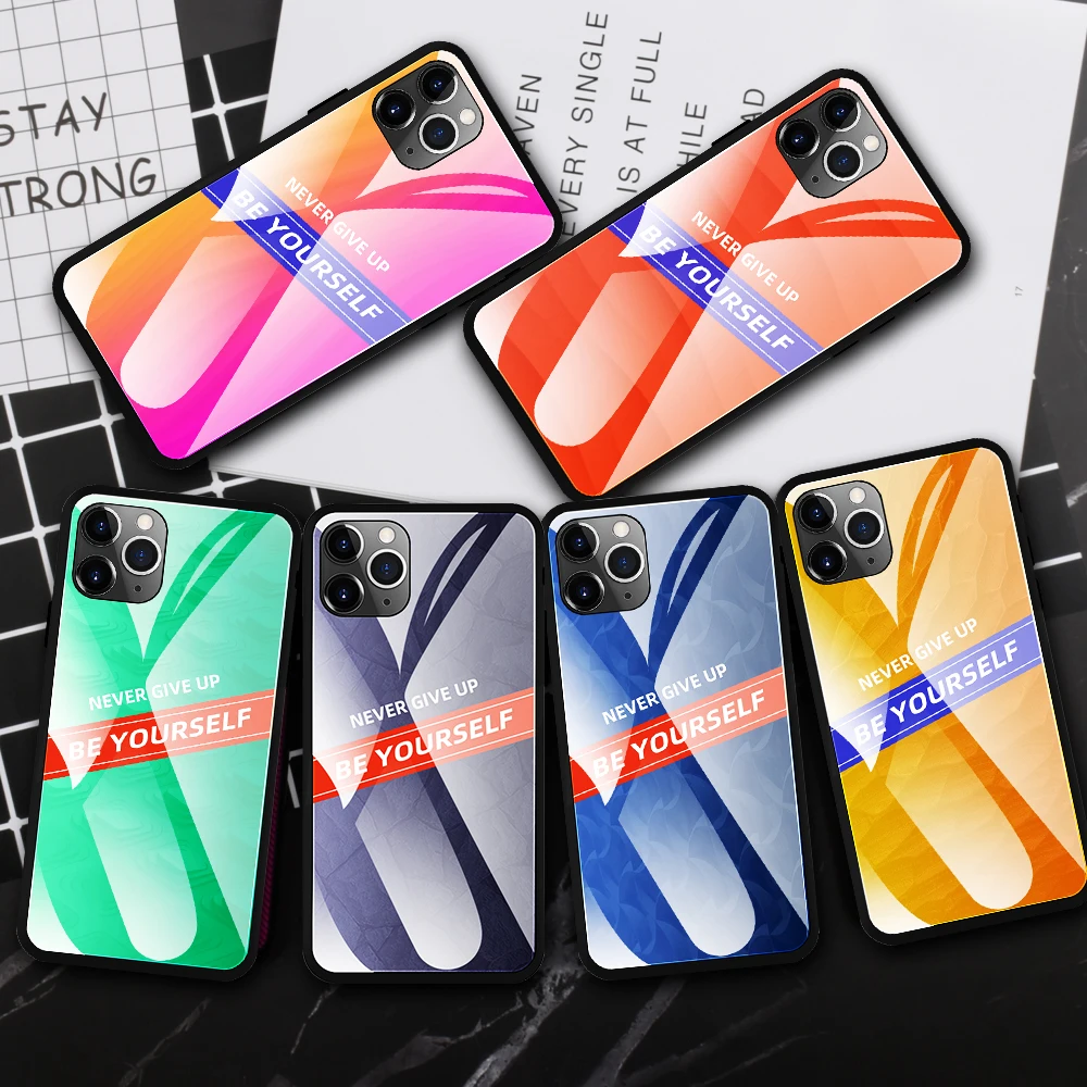 Чехол Cherie из закаленного стекла с градиентом для iPhone 11 Pro XS Max чехол XR X 7 8 6 6S Plus