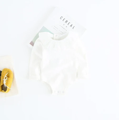 white romper Комбинезон для маленьких девочек; От 0 до 2 лет; сезон осень-зима; Одежда для новорожденных девочек; Детский комбинезон с длинными рукавами для мальчиков; одежда для маленьких мальчиков - Цвет: white romper