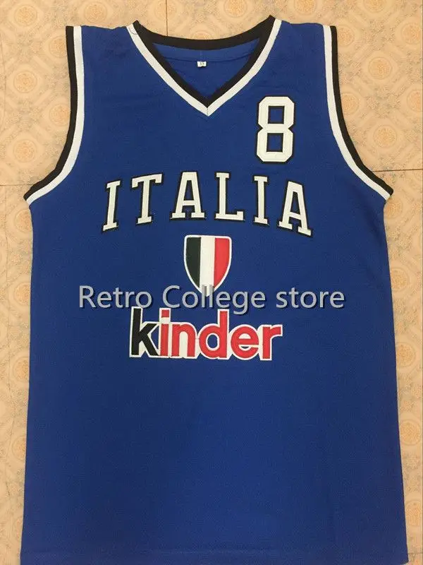 

#8 Danilo Gallinari Italia Team Retro Throwback mens Basketball Jersey embroidery Stitched any Number and name